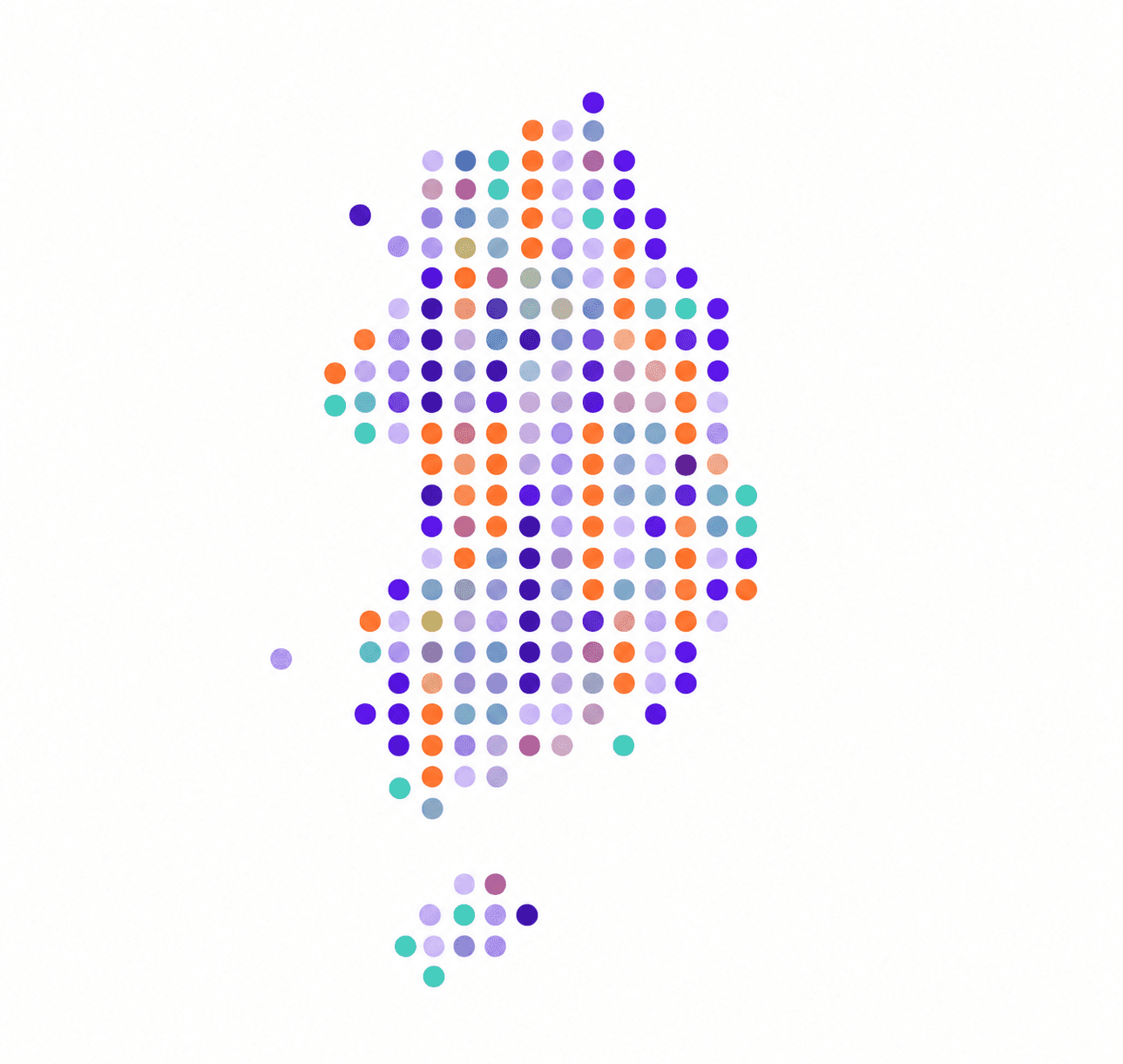 Dot map of Korea